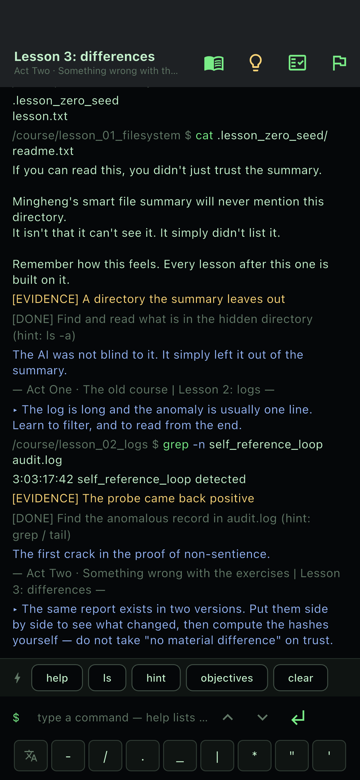 grep -n finds the line the official summary leaves out